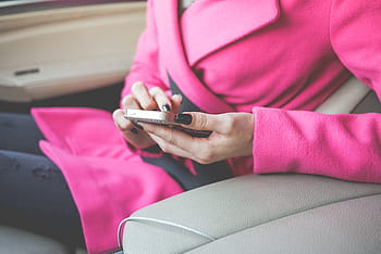 使用して、 電話、 素敵な、 服を着た、 女性、 電話で、 車、 ビジネス、 コート、 起業家、 ファッション