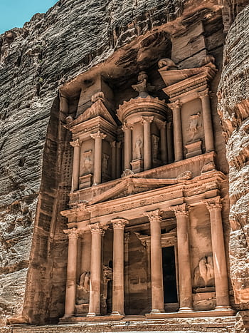 petra, jordan, treasury, ancient, monument, architecture, landmark, desert, culture, facade, stone