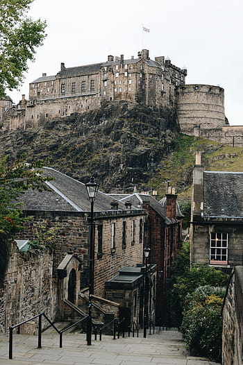concrete, houses, mountain, edinburgh, castle, landmark, travel, rock, edinburgh castle, hill, outdoor