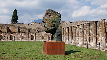 socha poblíž budovy, pompeii, socha, neapol, itálie, ruiny, Neapol, Itálie, mezník, historicky, román, město