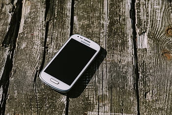 Smartphone, Vários, Itens, De madeira, Plano de fundo, Branco, Móvel, bloco de notas, Pranchas, fones de ouvido, Telefone móvel