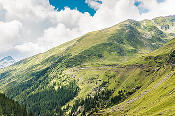 ルーマニアの山々、 美しい、 自然、 ルーマニア語、 山、 雲、 森、 草、 緑、 丘、 風景