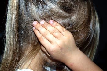 girl brown hair, child, education, fear, terror, violent, suppression, nanny, repression, hand, finger