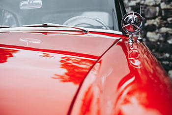 výstřel, starý, klasický, auto, detailní, klasické auto, rozličný, Červené, staromódní, retro stylu, Historické auto