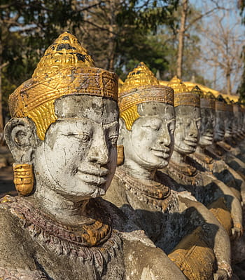 cambodia, kampong cham, khmer art, statues, art, sculpture, artwork, sculpture art, figure, figures