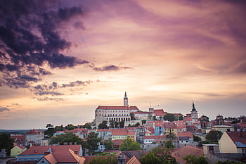 lanskap kota mikulov, Mikulov, Kota, Lanskap, Republik Ceko, kastil, awan, rumah, langit, lanskap kota, arsitektur