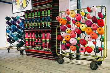 カラフル、 糸縫い、 大きな、 スプール、 糸、 縫製、 趣味、 色、 工芸品、 赤、 多色