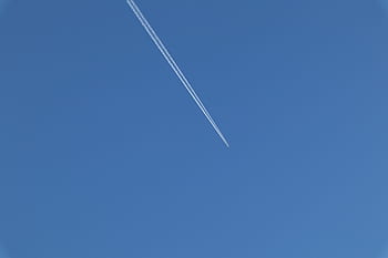 contrail, plane, airplane, sky, aircraft, contrails, flight, flying, aviation, jet, blue