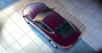 parkir, merah marun, mobil, putih, ubin, aston, martin, pandang, mobil sport, autos, mulia