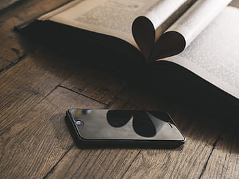 espace, gris, marron, en bois, table, iphone 6, table en bois, amour, cœur, romance, Couleur