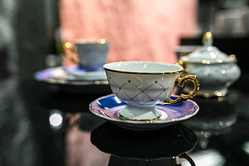 elegante, tazas de té, colección, tazas, té, taza, diseño, bebida, café, café - bebida, platillo