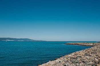 黒、 海、 日当たりの良い、 ビーチ、 海岸、 黒海、 サニービーチ、 ブルガリア、 夏、 水、 空