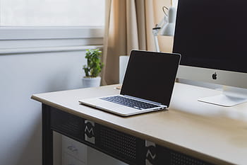 laptop on table, laptop, apple, keyboard, technology, mac, application, software, hardware, monitor, lamp