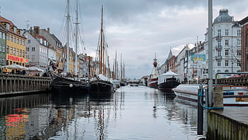 copenhagen, Barche, fiume, acqua, città, canale