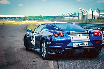 wyścig samochodowy, Ferrari, wyścigi, pirelli, prędkość, niebieski, samochód wyścigowy, metaliczny niebieski, błyszczący, wyścig, pojazd