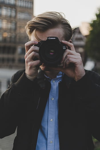 man, using, canon dslr camera, people, guy, millennials, camera, lens, photographer, camera - Photographic Equipment, photography Themes
