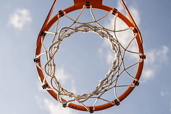 červ, pohled, Červené, basketbalový prsten, oranžový, bílý, Basketball, prsten, síť, obruč, sportovní
