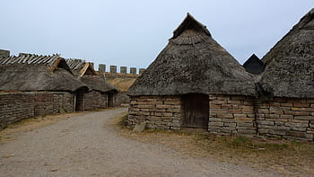 empty, pathway, houses, historical buildings, celtic settlement, celts, eketorps borg, squid, village, archeology, cultures