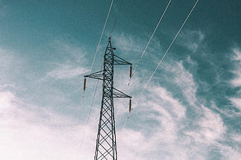 Černá, užitný pól, Průhledná, modrý, nebe, elektrický, pošta, vedení, mraky, kabel, paliva a energie