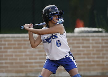 softbal, těsto, ženský, teenager, hra, soutěž, dospívající, jednotný, netopýr, zasahovač, sportovec
