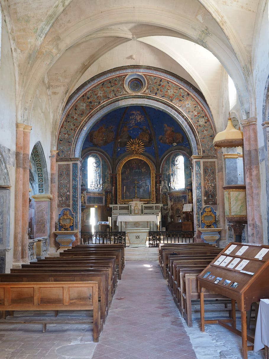 kostel, notre-dame-d'alidon, kostelní věž, budova, architektura, notre-dame-de-dolidon, vysokoškolský, oppede-le-vieux, Francie, provence, křesťanství