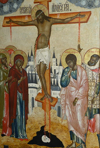 icona, ortodosso, cristianesimo, storicamente, Cristo, credere, pittura, crocifissione, attraversare, passione, lutto