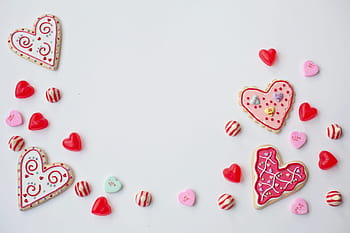 Schuss, Liebesherzen, Valentinstag, Leckereien, Overhead, Schuss von Liebe, verschiedene, Liebe, Herzform, Valentinstag - Urlaub, Romantik