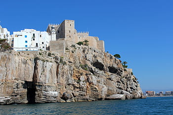 hrad, město, moře, peñíscola, castellón, valencia, Španělsko, cestovní ruch, architektura, středomoří, středověký