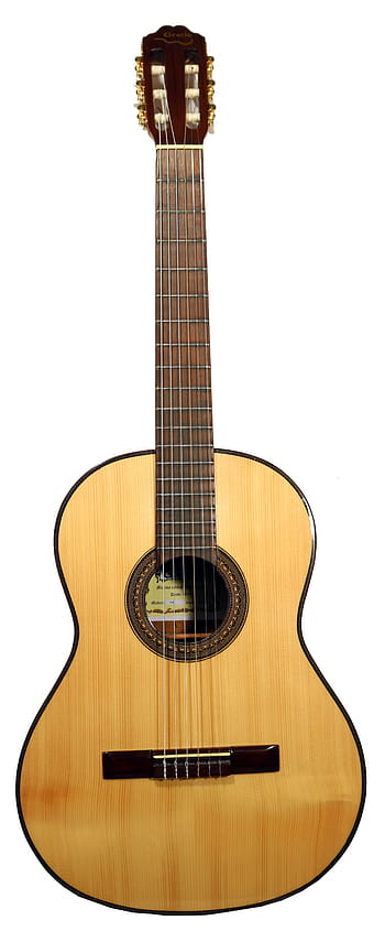 foto, naturale, classico, chitarra, liutaio, spagnolo, diapason, scatola, legna, corde, strumento