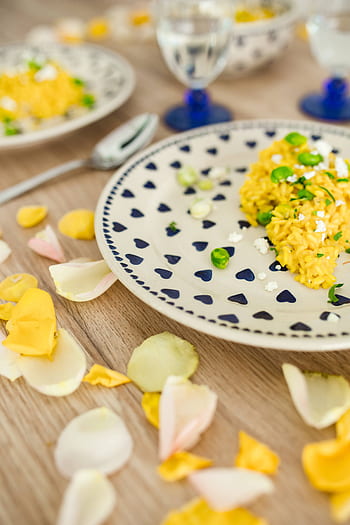 bunga-bunga, kuning, meja, menyenangkan, imut, makanan, romantis, makan, makan malam, restoran, Desain