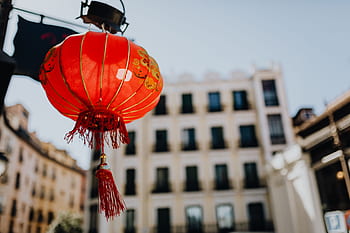chino, lámpara, asia, linterna, tradicional, rojo, Madrid, España