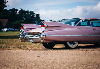 auto, Vintage ▾, rosa, veicolo, mezzi di trasporto, viaggio, vacanza, gara, nuvole, cielo, alberi