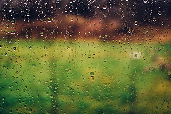 raining, rain drops, wet, window, blurry, nature