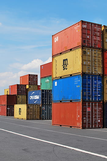 stack intermodal containers, dock, container, export, cargo, port, freight, shipping, harbor, commercial, trade