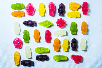 shot, brightly, coloured, candy sweets, Overhead, candy, sweets, food/Drink, food, multi Colored, yellow