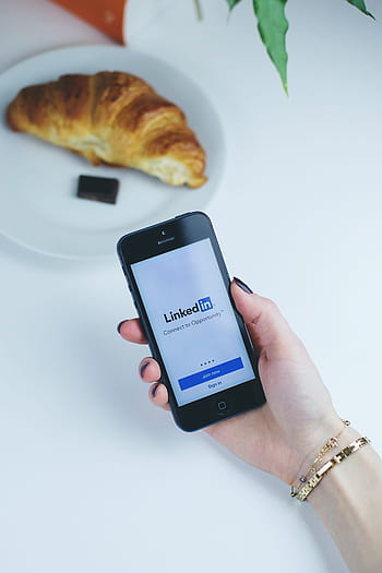 osoba, hospodářství, Černá, iPhone 5, zobrazení, aplikace linkinu, linkin, aplikace, mobilní, pohybliví, chytrý telefon, iphone