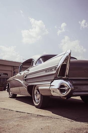 classic, gray, sedan, white, sky, oldtimer, chrome, vintage, retro, auto, vehicle