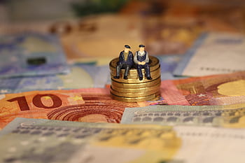 senioři, večerní doba, miniaturní figurky, Uložit, poskytování stáří, pojištění, peníze, euro, stáří, finance, péče