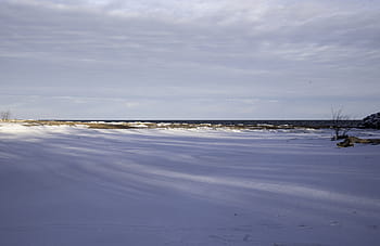 snowy, landscape, lake, superior, gooseberry, falls, state park, Horizon, lake Superior, Gooseberry Falls State Park, Minnesota