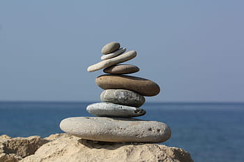 shallow, focus photography, stone pillar, stack, stones, water, stone, nature, turkey, relax, rest