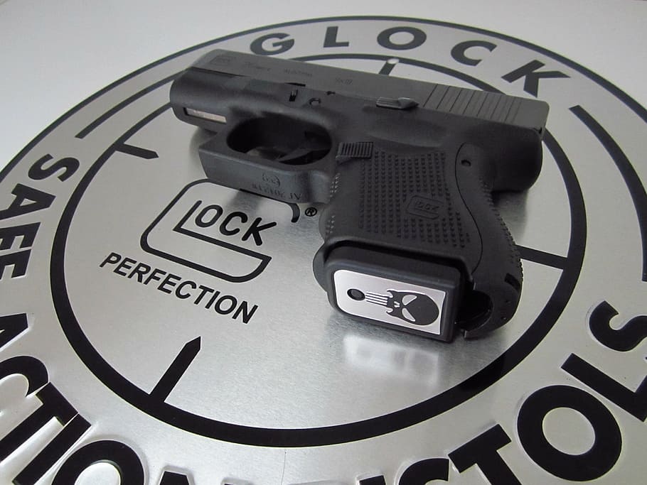 černá pistole, zbraň, pistole, glock, glock 26, punisher, automatický