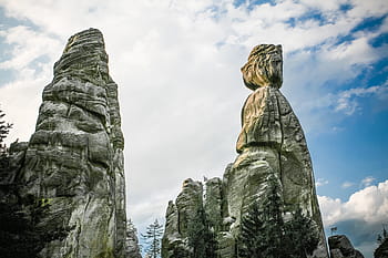 Adrspach-Teplice Rocks, Republik Ceko, adrspach, awan, ceko, alam, batu, agama buddha, buddha, patung, asia