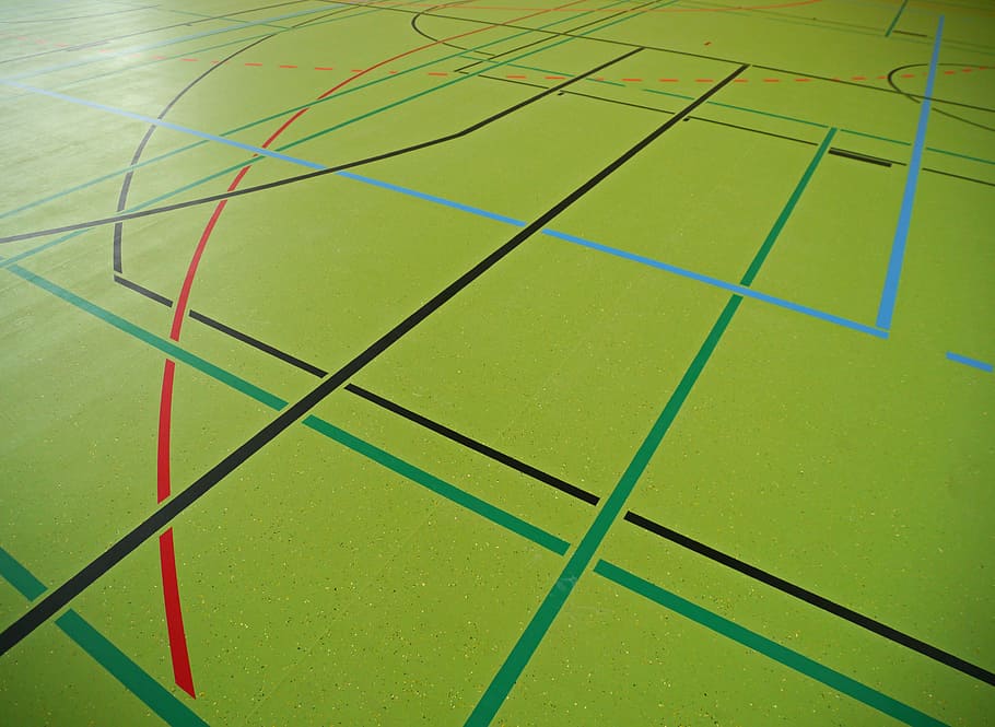 zelená, modrý, povrch, sportovní hala, patro haly, více sálů, tagy, tělocvična, volejbal, Basketball, házená