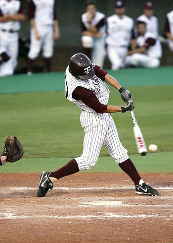 swinging, bat, daytime, baseball, batter, hitting, sport, american, player, game, ball
