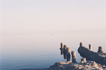 Fotoğraf, sahil, gündüz, gri, beton, rıhtım, deniz, beyaz, gökyüzü, Su, okyanus