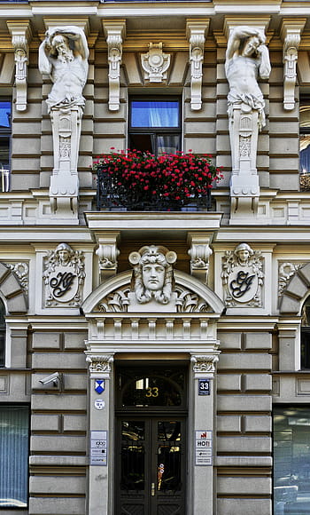 Art Nouveau, πρόσοψη, αρχιτεκτονική, σπίτι πρόσοψη, Κτίριο, παιχνιδιάρικος, παιχνιδιάρικο, αποσχιστές, παλαιά πόλη, riga, Λατβία