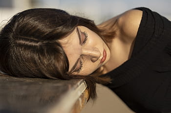 Modelo, mujer, pose, hermosa, belleza, joven, niña, moda, negro, cabello, playa