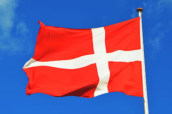 národní, vlajka, Dánsko, státní vlajka, vlajka dánsko, rozličný, vlajky, modrý, nebe, vítr, symbol