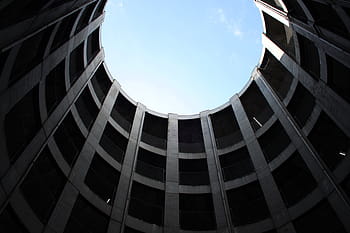 low, angle photography, high-rise, building, architecture, infrastructure, structure, establishment, dome, clouds, sky