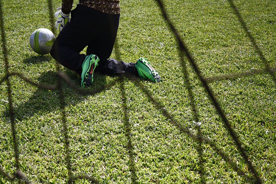 porter, shortcut, football, jump, air, day, game, gol